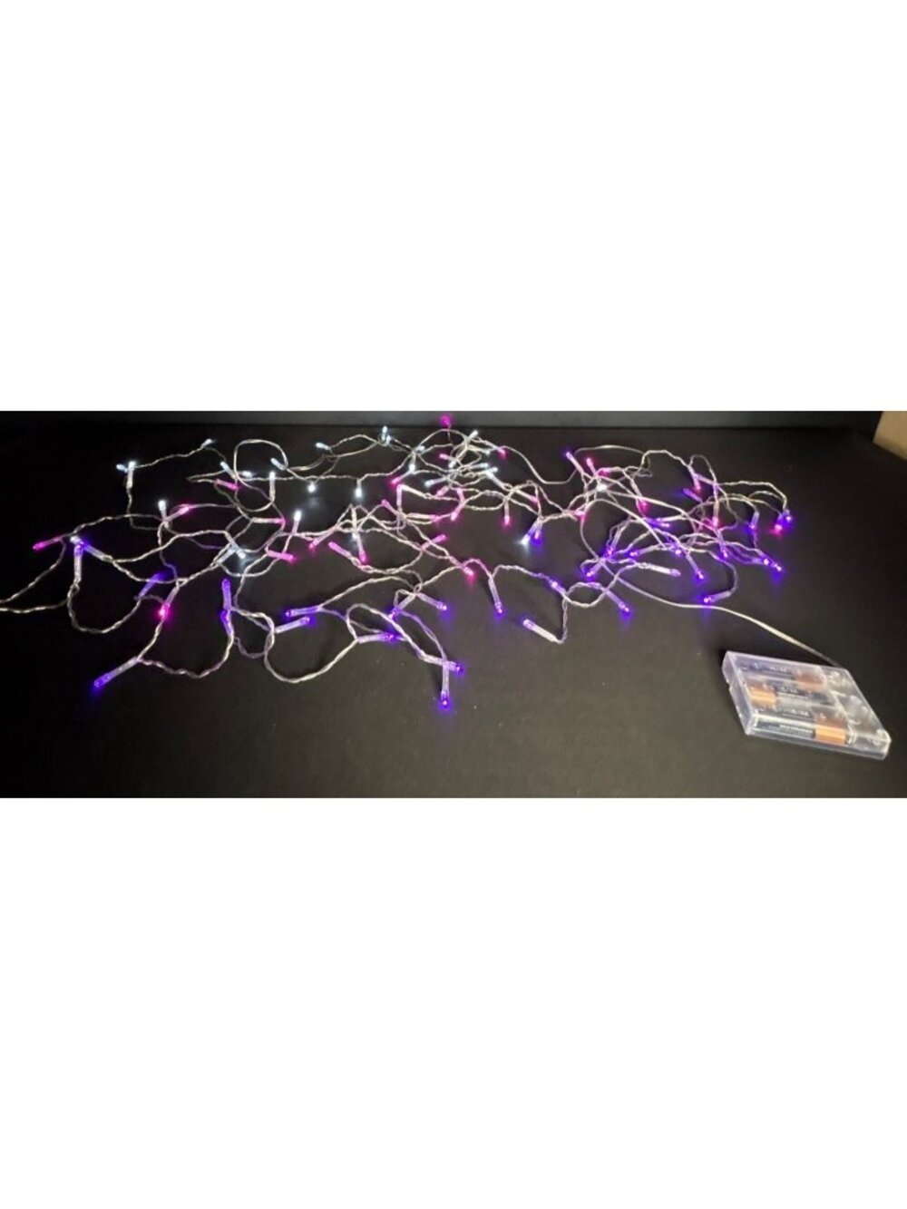 String Lights Battery-Powered LED Purple & White Glow Indoor/Outdoor Use DIY - Picture 3 of 4